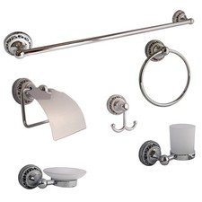 Set 6 accessori da bagno cromo