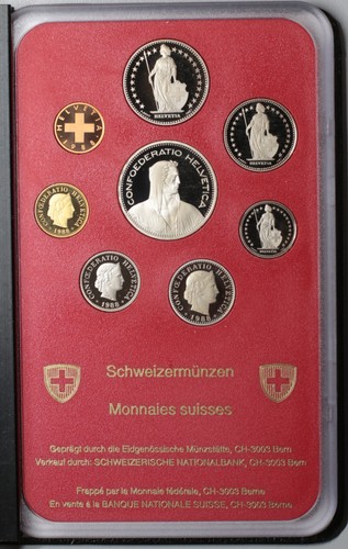 Monete svizzera serie 1988 - svizzera, in
