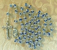 Rosario Vetro Blu Doppio Tappo