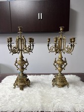 Coppia di grandi candelabri Stile Barocco in ottone massiccio 60cm altezza e 5KG