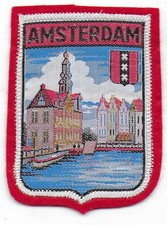Nederland Amsterdam vecchio tessuto souvenir da viaggio toppa stemma Olanda stemma stemma
