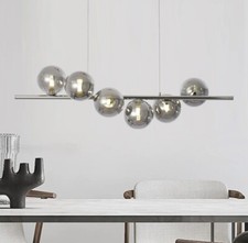 Lampadario a Sospensione 6xG9 Sfere Vetro 13CM Grigio Fumè Portalampada Interno