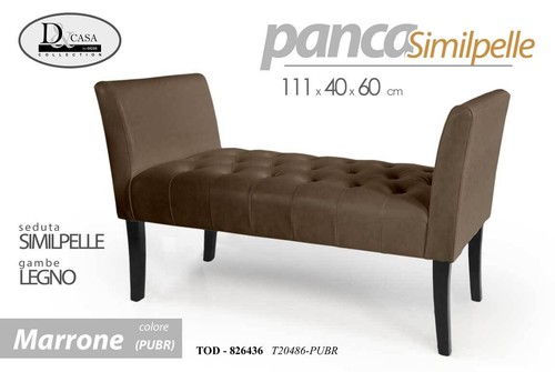 Panca ecopelle legno classica - panca,