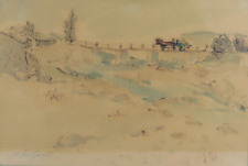 GIULIO DA MILANO 1895-1991 QUADRO DIPINTO ACQUERELLO FIRMATO PAESAGGIO VS13