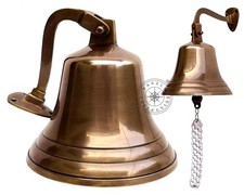 Grande campana barca nave nautica 11" ottone massiccio decorazione parete...
