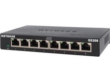 NETGEAR 8 porte Gigabit Ethernet switch non gestito (GS308) hub di rete casa/ufficio