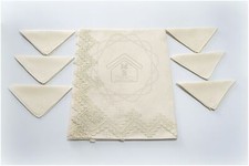 TOVAGLIETTA DA THE CON TOVAGLIOLI PURO LINO RICAMATA SFILALATO SICILIANO