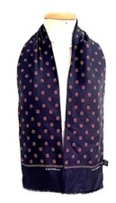 CARVEN PARIS POLKA DOT BLUE RECTANGLE Silk scarf  MADE IN ITALY #A95