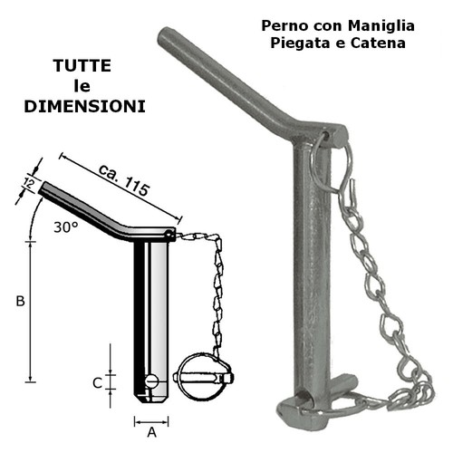 Perno con maniglia piegata - perno,