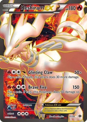 Reshiram 99 pokemon - ex, 95/99
