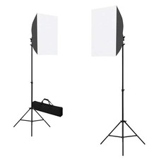2x Luci Professionali per Set Fotografico 40x60cm Acciaio Nero Softbox vidaXL