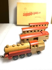Treno di legno – marca PLAH0 – DDR spielzeug - originale (treno passeggeri)