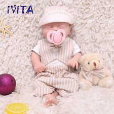 Bambola IVITA 14'' silicone morbido rinata bambino ragazzo occhi realistici chiusa regalo