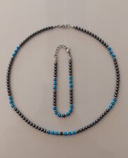 Collana + Bracciale Cordinato Pietra e Acciaio