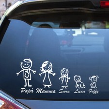 Adesivi famiglia a bordo per vetri auto personalizzati colorati bimbo a bordo