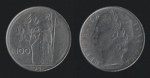 100 lire 1961 minerva italia - 100,