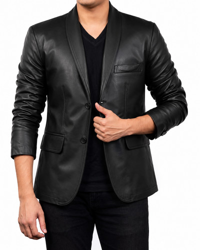 Giacca uomo nera - , pelle