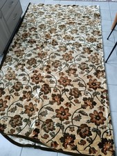 Coperta Matrimoniale In Velluto Fondo Marrone  E Con Bordo Verde  260x240cm Vint