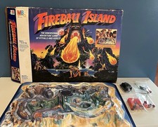 Gioco da tavolo Milton Bradley Fireball Island 1986 vintage 100% completo di scatola