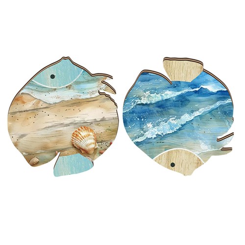 Targa pesce legno - targa, blu