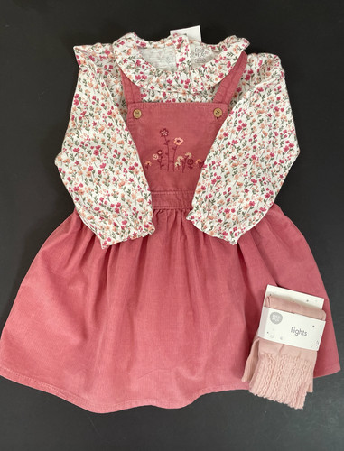 Set vestito pinafore rosa - pinafore,