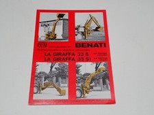 DEPLIANT BROCHURE PROSPEKT RETROESCAVATORE BENATI LA GIRAFFA 33 S - 33 SI (M7)