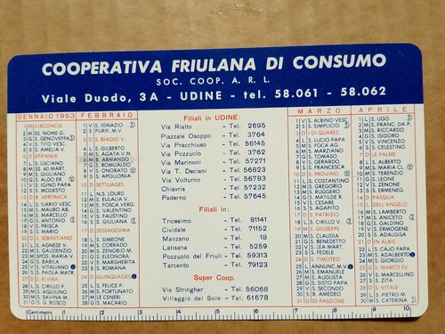 Calendario tascabile - calendario,
