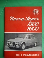 Alfa Romeo GIULIA NUOVA SUPER 1300/1600 Libretto Uso Manutenzione + SERVIZIO