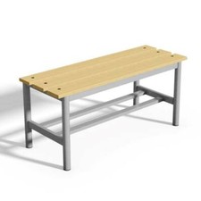 (12V) PANCA SPOGLIATOIO IN ALLUMINIO MT 1 SEZ. TONDA SOLO SEDUTA DOGHE IN LEGNO