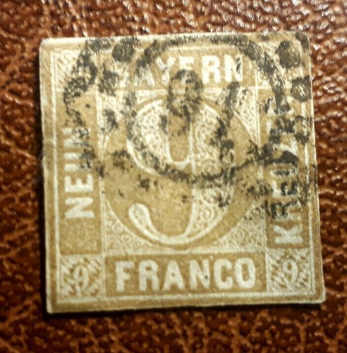 Briefmarke bayern kreuzer - bayern,, 9