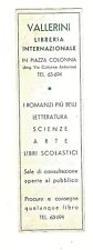 ANNI '50 SEGNALIBRO LIBRERIA VALLERINI ROMA PIAZZA COLONNA