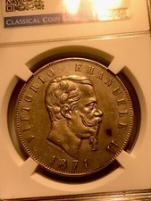 5 Lire 1871 Roma RARO SLAB