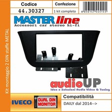 MASCHERINA AUTORADIO 2 DIN KIT IVECO DAILY DAL 2014 IN POI. ADATTATORE DUE DIN.