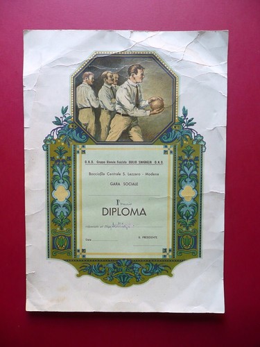 Diploma gioco bocce - gioco, gruppo