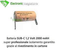BATTERIA PILA SC 1,2v 2000 mah con terminali per BATTERIA TRAPANO AVVITATORE CAR