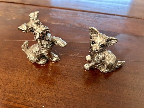 Statuette cani metallo - statuette,