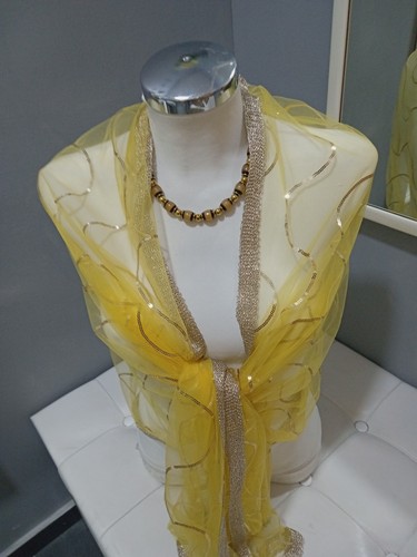 Stola organza oro paillettes - stola, e