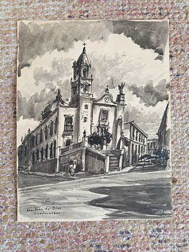 Quadro acquerello inchiostro
