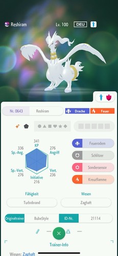 Pokémon reshiram iv6 - reshiram,