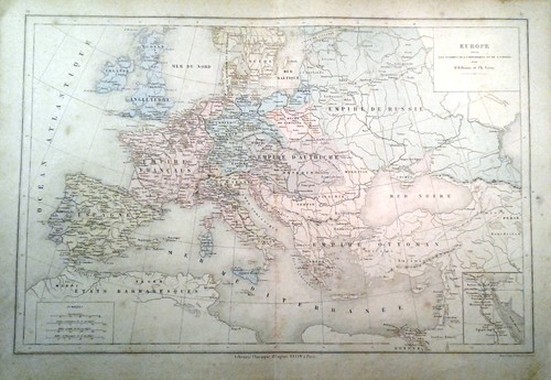 Carta geografica antica europa - geografica,