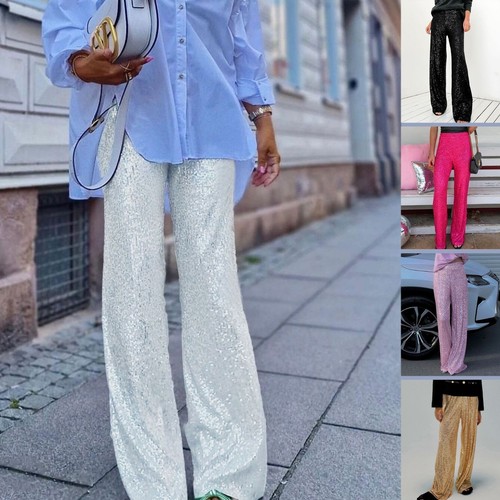 Pantaloni donna scintillanti