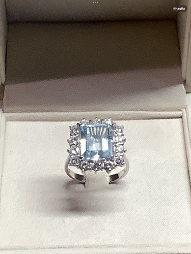 Anello acquamarina 45 e - ct., 4.45