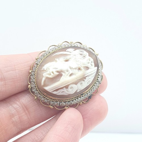 Antica spilla cammeo cavallo - , e