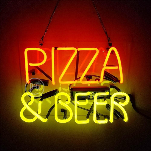 Pizza and beer neon - pizza, sign