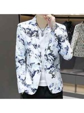 Giacca Smoking Uomo Elegante Slim Fit Bottoni Bianca Colorata Uomo 071708