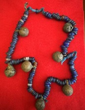 Rare Old Antique  Dogon African Trade Beads With Brass Round Bells 🔔