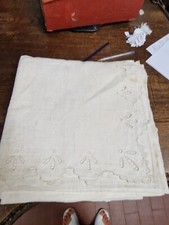 Lenzuolo canapa matrimoniale orlo giorno  Smerlo MTC Hemp Bed Sheet 219x288 B7 ^