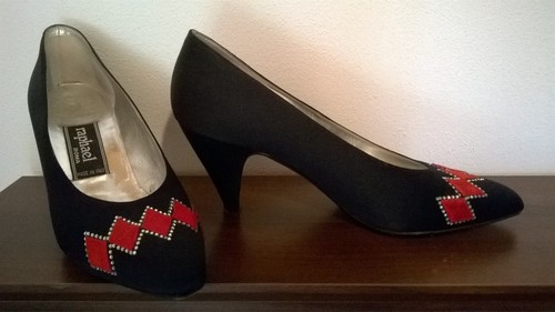 Scarpe sera raso nero - da, in