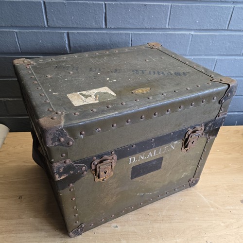 Vintage military storage trunk - vintage,
