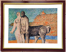 Litografia sughero numerata e firmata Salvatore Fiume timbrata in cornice